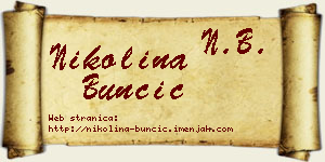 Nikolina Bunčić vizit kartica